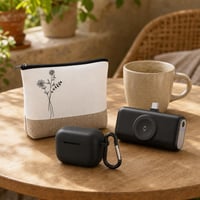 Úti fülhallgatómentő csomag: szilikon fülhallgatótok + cipzáras neszeszer + 5000 mAh power bank 1