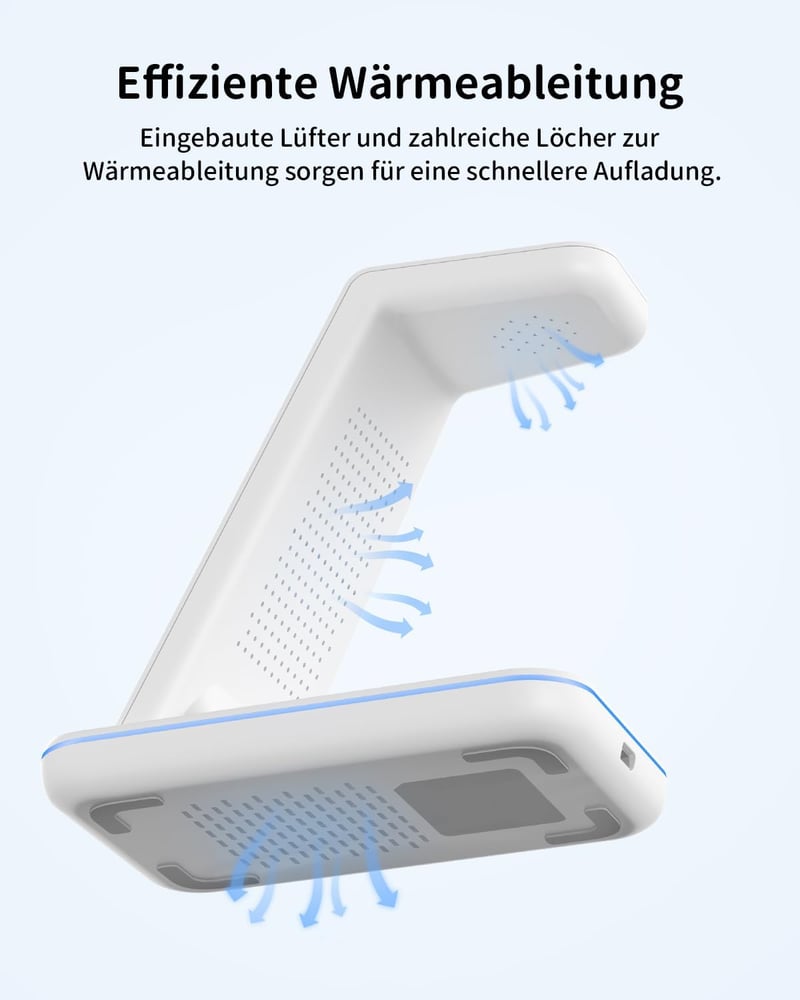 Samsung 3 az 1-ben Vezeték Nélküli Töltőállomás - Fehér, Telefon, Óra, Fülhallgató