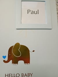 Cutie de depozitare walther design Baby Animal albastră 32x32 cm cu model în relief pentru camera copilului — mâzgălitură galbenă pe partea din față (stare: vezi a 2-a imagine) 2