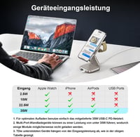 AC ISLAND 5 az 1-ben MagSafe Töltőállomás iPhone 16/15/14/13/12, Apple Watch és AirPods Készülékekhez - Összecsukható Utazási Vezeték Nélkül 9