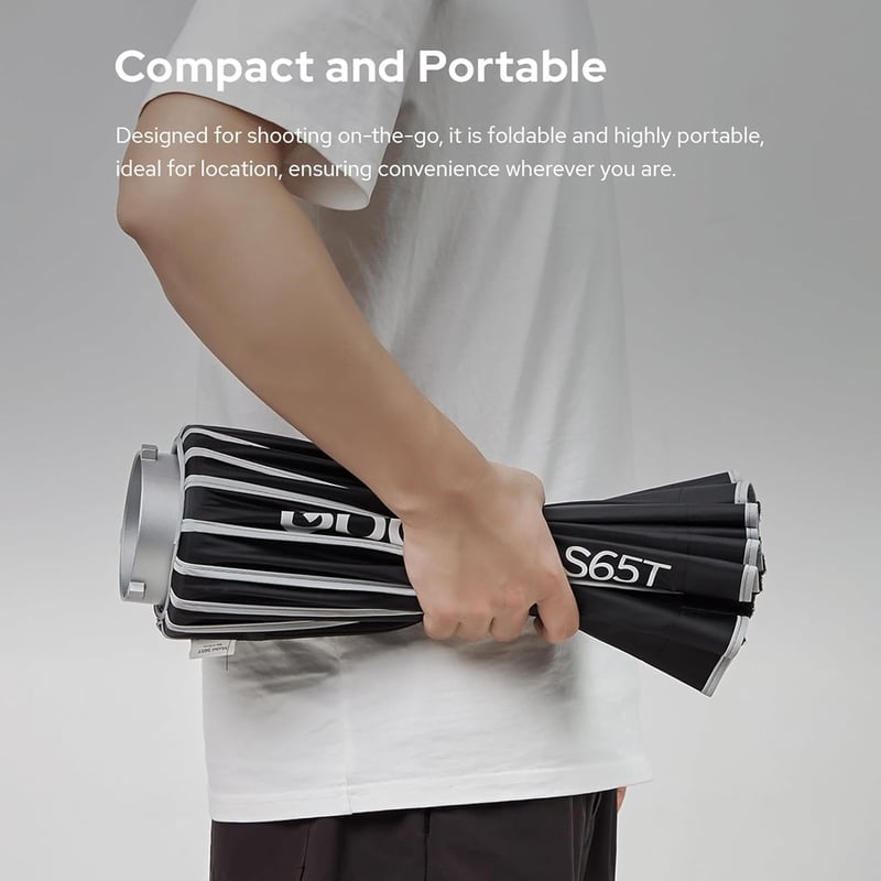 Godox S85T 85 cm Gyorskioldású Esernyő Softbox - Összecsukható Fényformáló Bowens Adapterrel és Diffúzorokkal Stúdió Vakuhoz és Speedlite Re