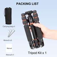 Koolehaoda Alumínium Mini Állvány DSLR Kamerákhoz - 63 cm, Narancssárga, 360° Gömbfejjel, 10 kg Teherbírás, Hordozható Utazó Tripod Videókam 8