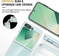 Doeshine Átlátszó Tok Samsung Galaxy Z Flip 7 FE/Z Flip 6 Telefonhoz - Ultravékony Szilikon TPU Védőtok Beépített Kijelzővédővel, Ütésálló P 3