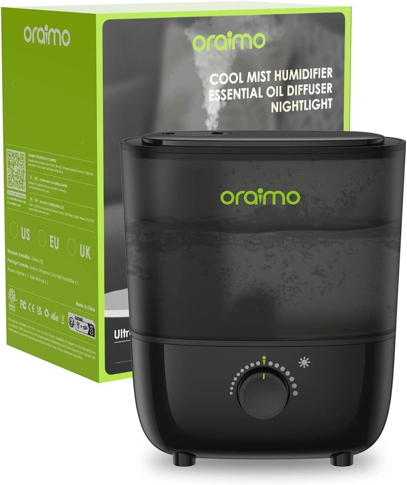 Oraimo 2.5L Ultrahangos Párásító Illóolaj Diffúzorral és Éjszakai Fénnyel