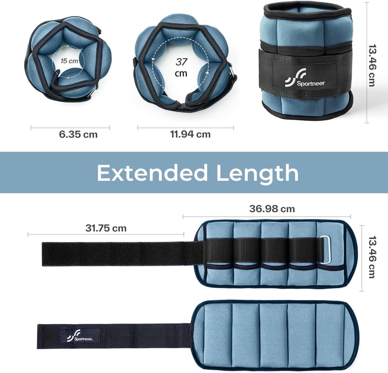 Sportneer állítható bokasúly szett 0,45-2,3 kg/db, 2 db-os