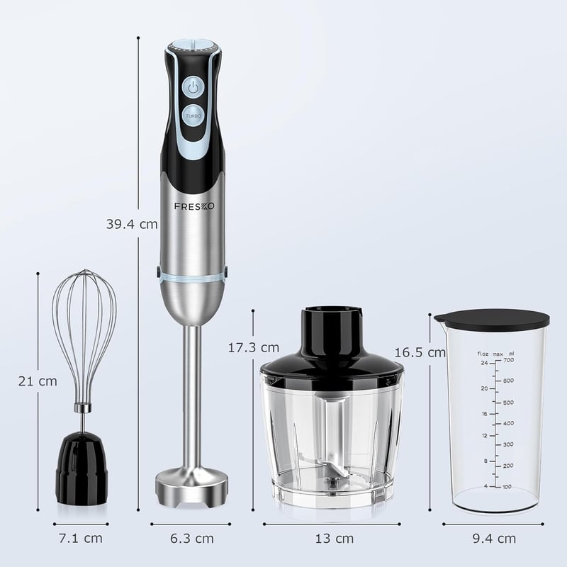 FRESKO 1000W-os Kézi Mixer 12 Sebességgel, 4 az 1-ben Funkció (Újracsomagolt)