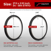 Fincci MTB 27,5 x 2,10 összehajtható kerékpárgumi szett, terepbiciklire és e-bike-ra 2