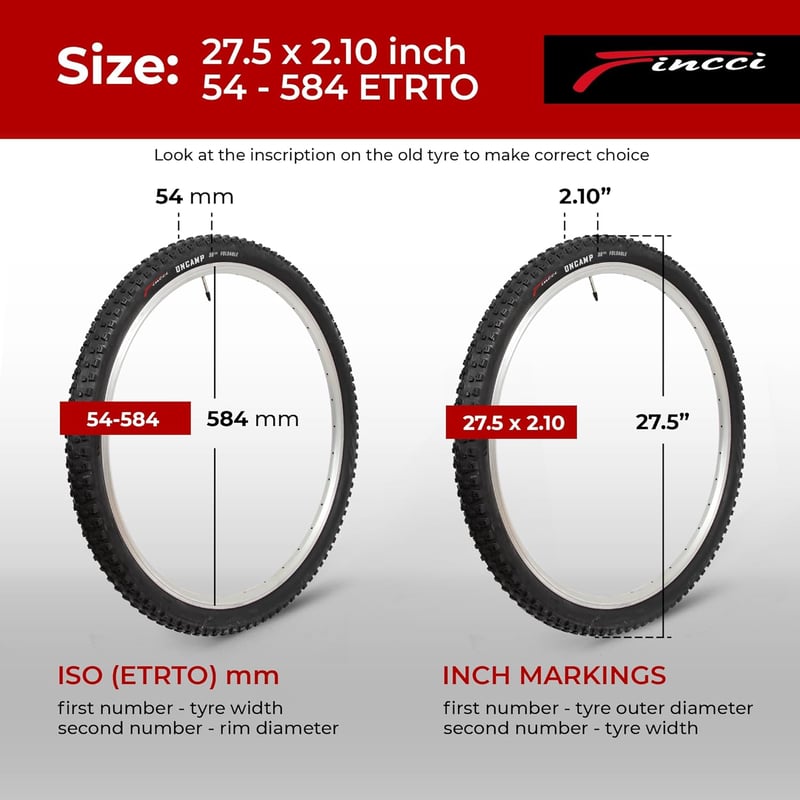 Fincci MTB 27,5 x 2,10 összehajtható kerékpárgumi szett, terepbiciklire és e-bike-ra