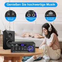 KKMOL AK45 Mini Bluetooth Sztereó Erősítő 400W, USB/SD, Távirányítóval 4
