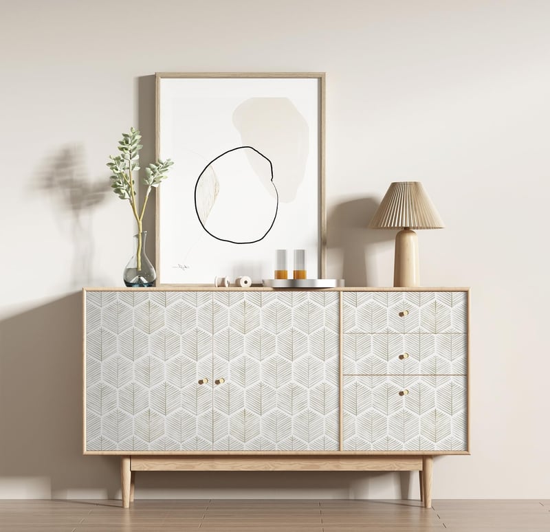 myforHD Öntapadós Tapéta - Modern Bézs Csíkos Vinyl Fólia Bútorokhoz - Vízálló Dekorációs Matrica Fiókokhoz, Polcokhoz (44cm x 300cm)