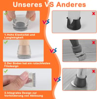 VABNEER 16 db Szövetbetétes Szilikon Székláb Védőkupak 16-18 mm 3