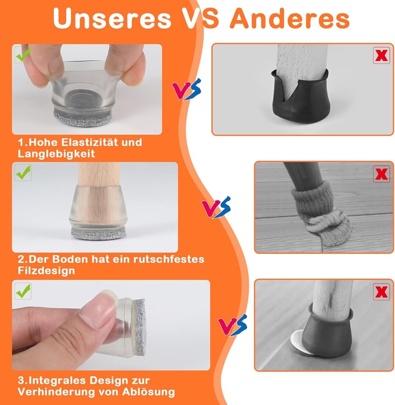 VABNEER 16 db Szövetbetétes Szilikon Székláb Védőkupak 16-18 mm