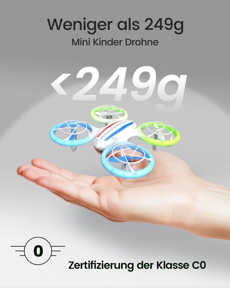DEERC D23 Mini Drón Kamerával Gyerekeknek - WiFi Átvitel, 2 Akkumulátor, LED Világítás, Gesztus Irányítás, 3D Flip, Kezdőknek