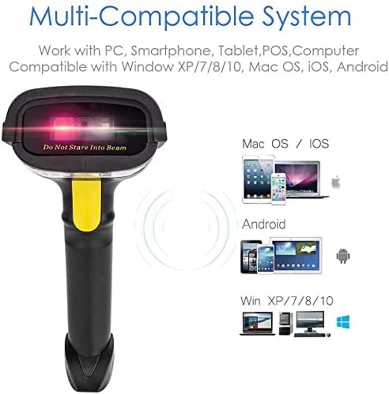 NETUM Bluetooth QR kódolvasó - Vezeték nélküli 1D/2D vonalkód szkenner iOS és Android támogatással