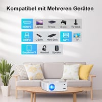 VISULAPEX S1 Full HD Projektor 1080P 15000LM 220" Kijelző 5G WiFi Hordozható Házimozi TV Stick/X-Box/DVD/Laptop/Okostelefon Kompatibilis Feh 6