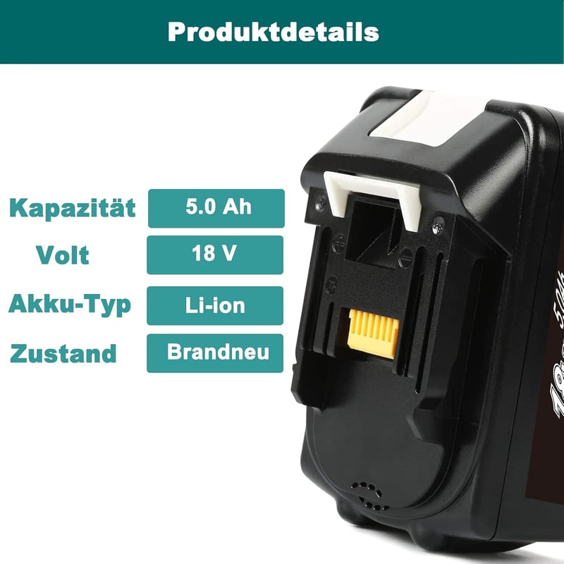Makita 18V 5.0Ah akkumulátor és gyorstöltő szett - VANTTECH BL1850 kompatibilis