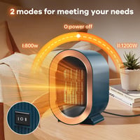 Tiptop Home Kerámia Hősugárzó 1200W - Gyors Fűtés, 2 Fokozat, Dönthető Védelem, Csendes Működés, Irodába, Hálószobába, Fürdőszobába, Fehér 3