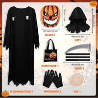 Tökfej jelmez gyerekeknek - Halloween töklámpás kosztüm maszk (L méret) 3