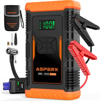 ASPERX 3000A Autós Indításrásegítő Powerbank Kompresszorral, 150PSI, LED Lámpával 1