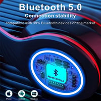 MUARRON Összecsukható Bluetooth Fejhallgató - Piros-Fekete, Nagy Akkuval, Mikrofonnal, 10m Hatótáv 2