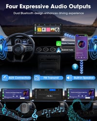 Jansite 10,26" Érintőképernyős CarPlay Android Autós Kijelző Állvánnyal - GPS Navigáció, Tolatókamera, Siri/Google Asszisztens, Vezeték Nélk 7