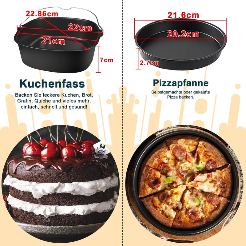 COSORI és Cecotec XXL légkeveréses sütő kiegészítő szett 12 db-os, 22 cm-es