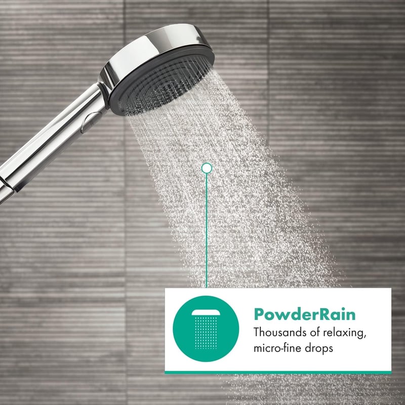 Hansgrohe Pulsify Select S Víztakarékos Zuhanyfej 9l/min, 3 Sugártípussal, Króm, Kerek (⌀105mm), EcoSmart Technológiával, Vízkőgátló Funkció