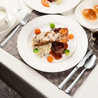 HaWare 72 részes rozsdamentes acél evőeszköz készlet steakkéssel, modern kalapált nyéllel, 12 személyes 6