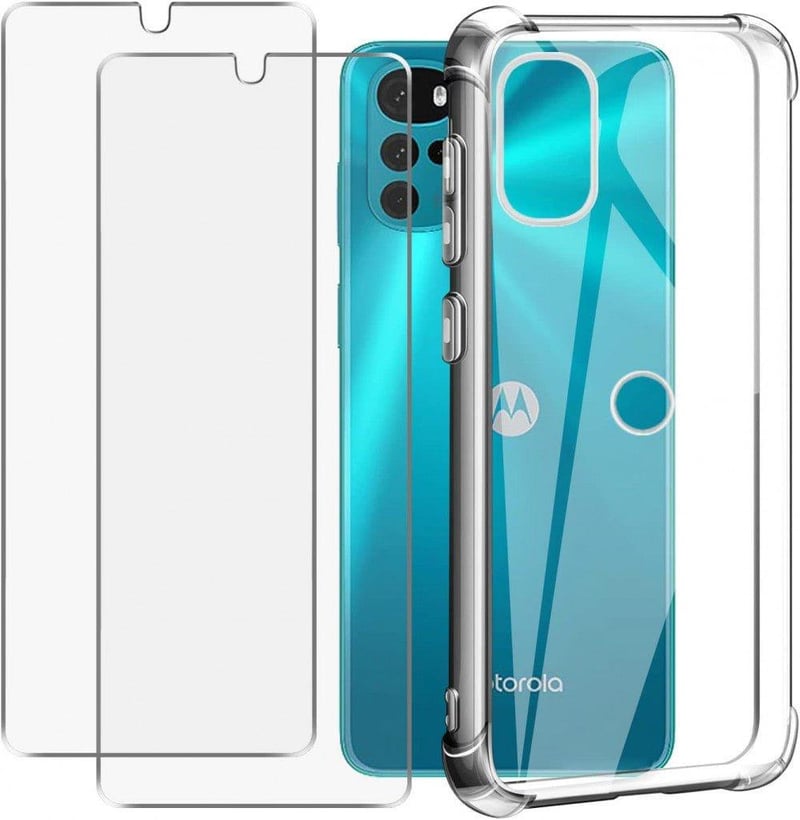 Motorola Moto G22 Átlátszó Tok + 2 Fólia Szett