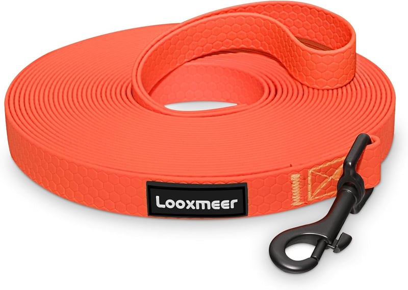 Looxmeer Neon Narancssárga Gumírozott Kutya Póráz 3-30m - Kis, Közepes és Nagy Kutyáknak
