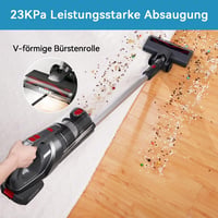 VEAVON 6 az 1-ben Vezeték Nélküli Porszívó, 200W/23KPa, Kivehető Akkumulátor, 45 Perces Üzemidő, LED Világítás, HEPA Szűrő, Kemény Padlóra  2