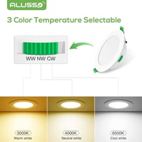 ALUSSO Ultra Lapos LED Süllyeszthető Spotlámpa, 7W, Szabályozható, 580lm, 30mm Beépítési Mélység, Választható Színhőmérséklet, Beltéri 3