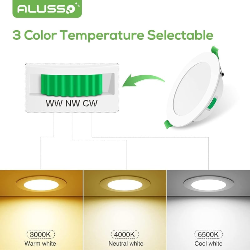 ALUSSO Ultra Lapos LED Süllyeszthető Spotlámpa, 7W, Szabályozható, 580lm, 30mm Beépítési Mélység, Választható Színhőmérséklet, Beltéri