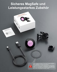 VOLOHAS 15W MagSafe Autós Telefontartó Vezeték Nélküli Töltéssel iPhone Samsung 8