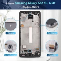 RongZy Samsung Galaxy A52 5G A526B LCD Kijelző Csere Érintőképernyő Fekete Kerettel - Digitalizáló Panel Szerszámokkal 2