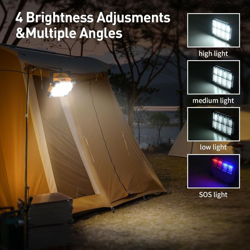 DANCINGBOAR 30W LED Munkalámpa - Hordozható Akkumulátoros Reflektor 4 Üzemmóddal, 5400 mAh Powerbank, USB Tölthető, Kempinghez, Műhelyhez, G
