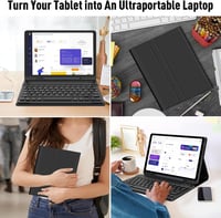 JADEMALL Bluetooth Billentyűzet Samsung Galaxy Tab A9 Plus Tablethez - Levehető Mágneses Tok 11" Készülékhez, QWERTZ Kiosztás, Ceruzatartóva 6
