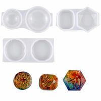 Set 3 Forme din Silicon HQdeal - Matriță Rășină Epoxidică pentru Bijuterii DIY, Pandantiv, Colier, Cercei - Rotund, Coloană Lungă 2