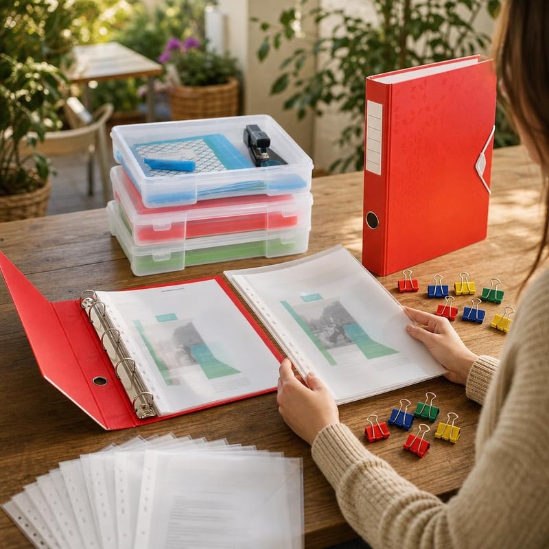 Set Organizare Documente: Biblioraft A4 + 22 folii + dosar + 12 clipsuri + 3 cutii 10L