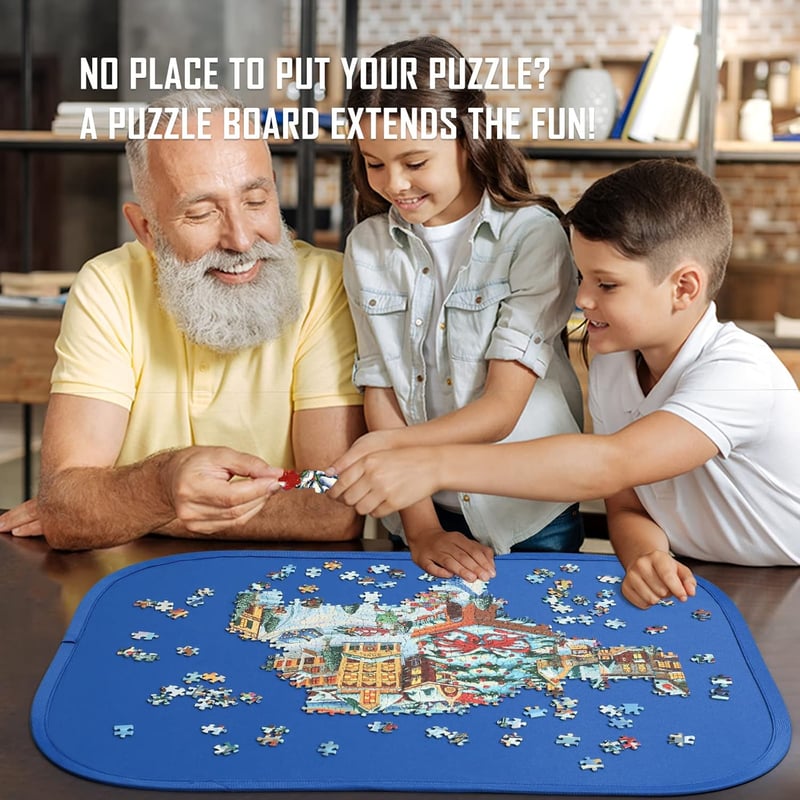 HXMARS Nagy Összehajtható Puzzle Tároló Alátét 1000 Darabos, Lila