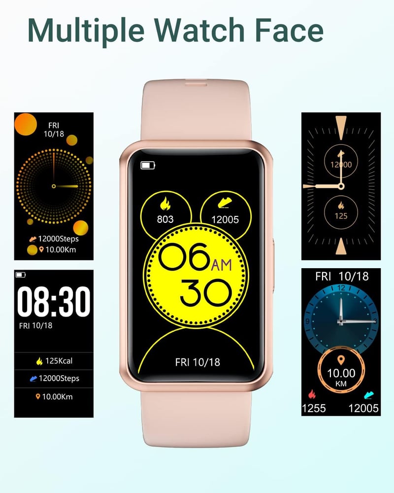 HUAKUA Okosóra Lépésszámlálóval - Nagy Kijelzős, Vízálló Fitnesz Tracker, App Nélkül