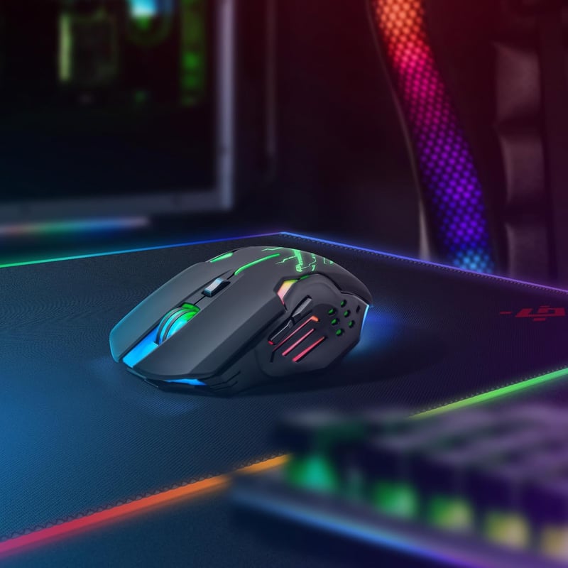 Defender Katana vezeték nélküli RGB gamer egér, csendes kattintás, 240 órás akkumulátor