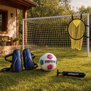Nogometni set za početnike: 1x štitnici L + 1x lagana lopta + 1x pumpa + 1x mreža za preciznost