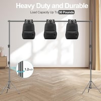 EMART Fotó Háttérállvány 2,8x3m - Stabil Alumínium Keret 13,6kg Teherbírással, 6 Rögzítővel, Zöld Háttérhez, Vetítővászonhoz, Stúdióhoz 2