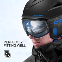 Odoland kék sí- és snowboard sisak állítható mérettel, szemüveggel és fülvédővel, S-es 8