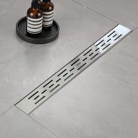 Elefloom 60 cm-es Rozsdamentes Acél Zuhanylefolyó - Extra Lapos Padlóösszefolyó Szifon Szett Hajfogóval, Modern Polírozott Kivitel, Gyors Ví 1