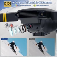 JEAOUSM E58 Összecsukható Drón 4K HD Kamerával - WiFi FPV Élő Videó, Magasságtartás, Kezdőknek, Gyerekeknek, Felnőtteknek, Alkalmazásvezérlé 2