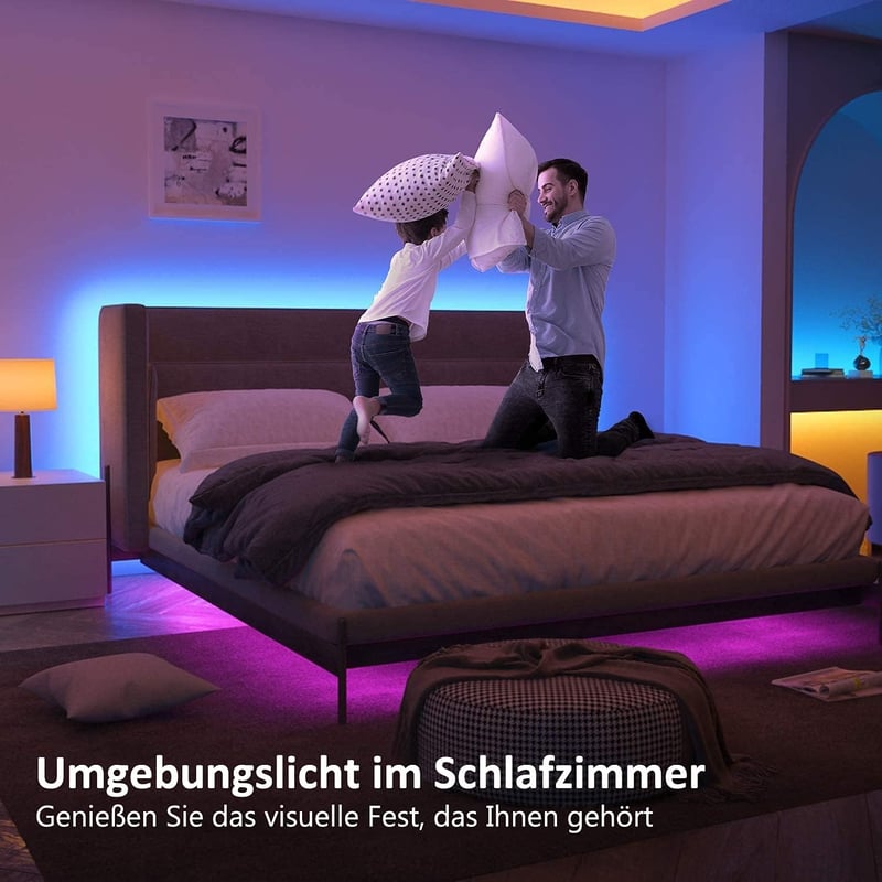 ALED LIGHT Bluetooth LED Szalag 5M RGB - Okostelefonról Vezérelhető, Vízálló, 12V-os Színes Fényszalag Otthoni és Kerti Dekorációhoz Távirán