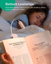 EDISHINE USB Tölthető Olvasólámpa Csipesszel - 3 Színmódú LED Könyvlámpa, Folyamatosan Szabályozható, Szembarát Fény Ágyhoz, Autóhoz 8