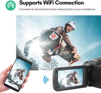 Camnoon 4K Akciókamera 56MP IPS Érintőképernyővel - WiFi, Arcfelismerés, Éjjellátó, Stabilizátor, 2 Akkumulátor és Távirányító 4